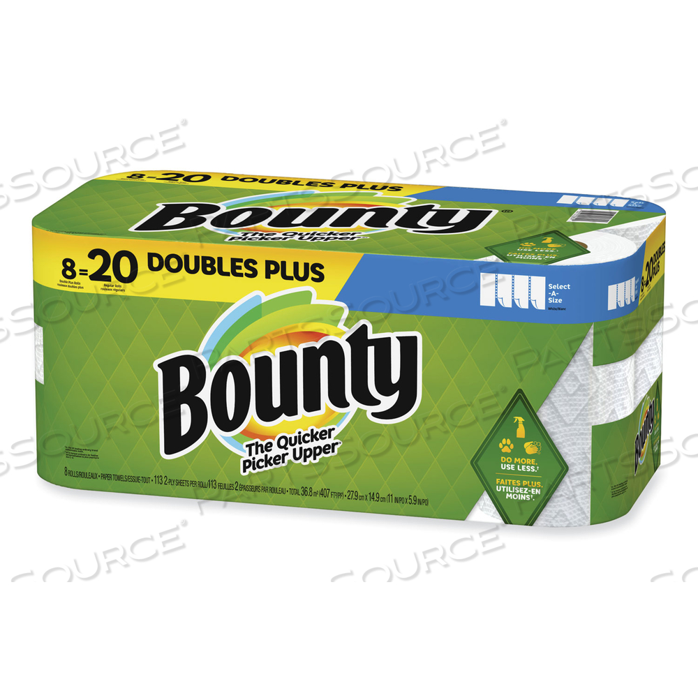 SELECT-A-SIZE KITCHEN ROLL PAPER TOWELS, 2-PLY, 5.9 X 11, WHITE, 113 SHEETS/DOUBLE PLUS ROLL, 8 ROLLS/PACK 
