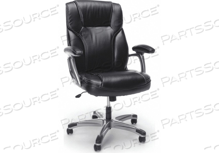 CHAIR BLACK FIXED ARMS BACK 26 H 