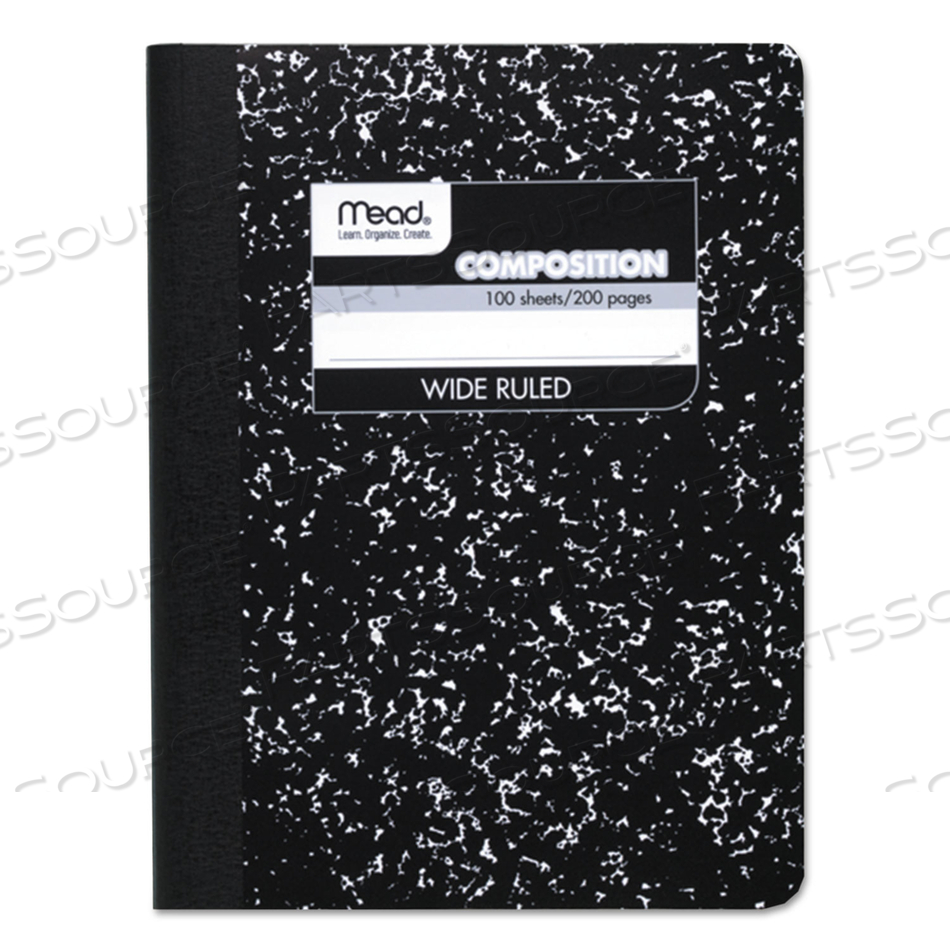 COMPOSITION BOOK, WIDE/LEGAL RULE, BLACK COVER, 9.75 X 7.5, 100 SHEETS by Mead COMPOSITION BOOK, WIDE/LEGAL RULE, BLACK COVER, 9.75 X 7.5, 100 SHEETS by Mead