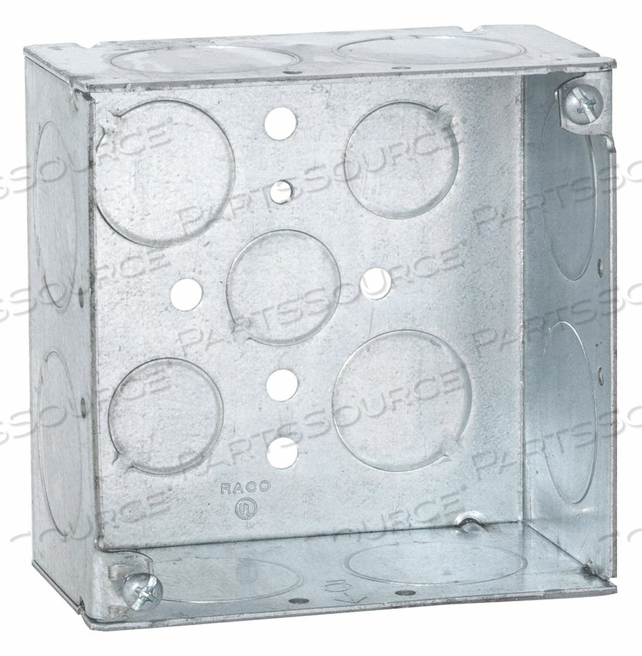 BOX 4 SQ WELDED 2-1/8 DEEP 1/2-3/4-1 by RACO