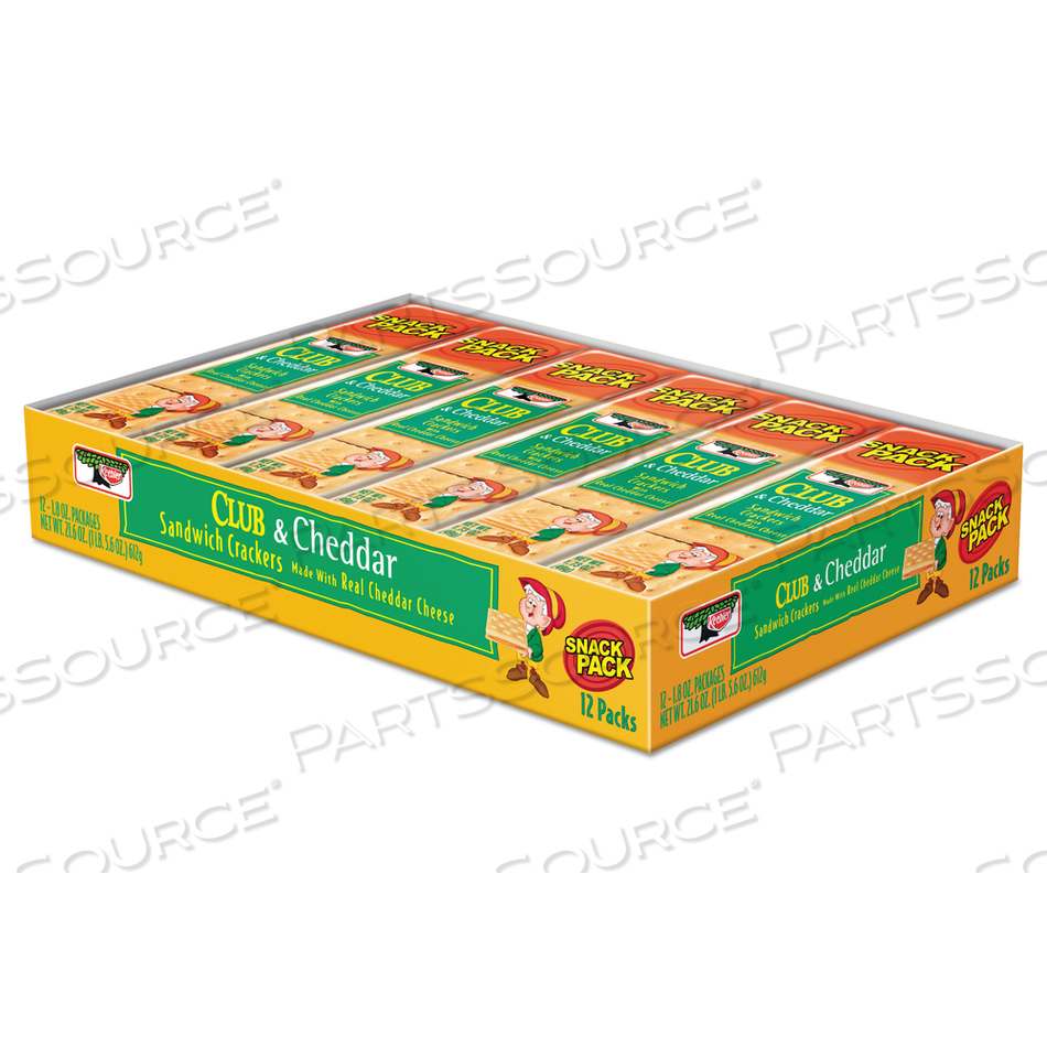 SANDWICH CRACKER, CLUB AND CHEDDAR, 8 CRACKER SNACK PACK by Keebler SANDWICH CRACKER, CLUB AND CHEDDAR, 8 CRACKER SNACK PACK by Keebler
