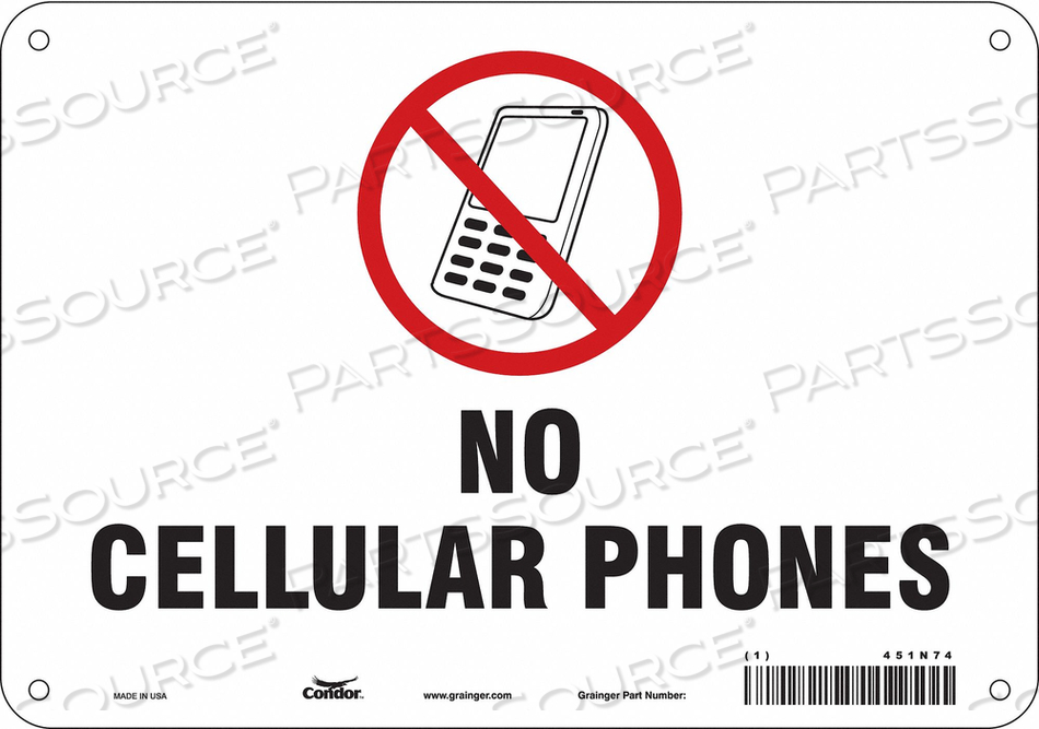 SIGN CELL PHONE 10 W 7 H 0.060 THICK 