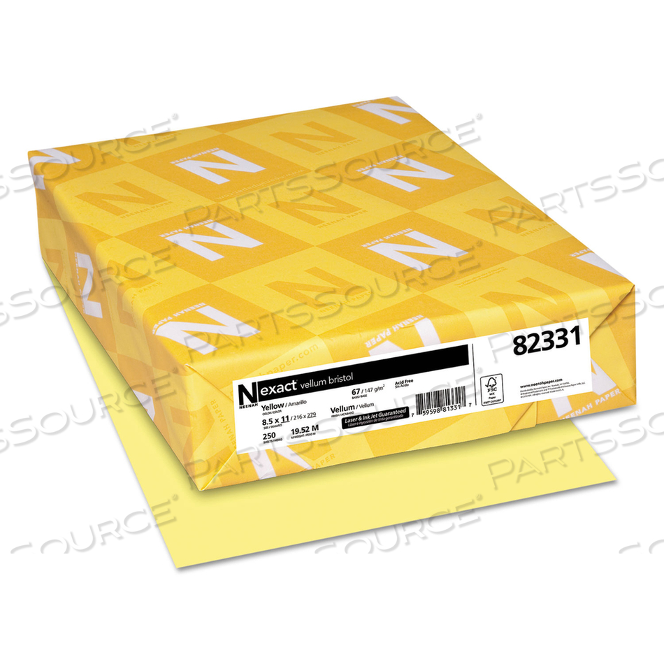 EXACT VELLUM BRISTOL COVER STOCK, 67 LB BRISTOL WEIGHT, 8.5 X 11, 250/PACK 