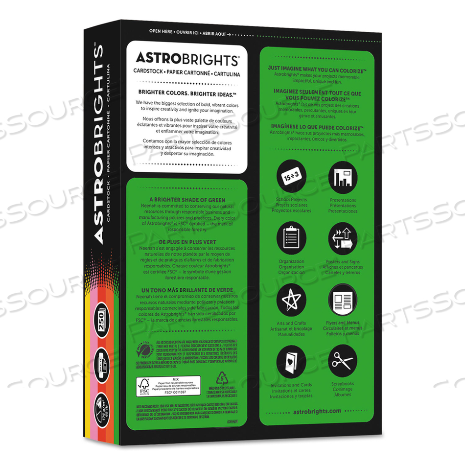 COLOR CARDSTOCK -"VINTAGE" ASSORTMENT, 65 LB COVER WEIGHT, 8.5 X 11, ASSORTED by Astrobrights COLOR CARDSTOCK -"VINTAGE" ASSORTMENT, 65 LB COVER WEIGHT, 8.5 X 11, ASSORTED by Astrobrights