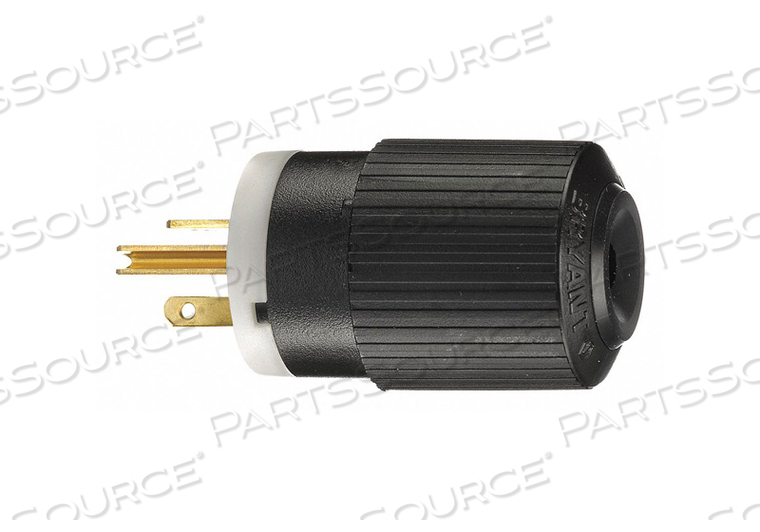 STRAIGHT BLADE PLUG, 5-20P, 20 A, 125V AC, BLACK/WHITE, 2 POLES by Hubbell Power Systems