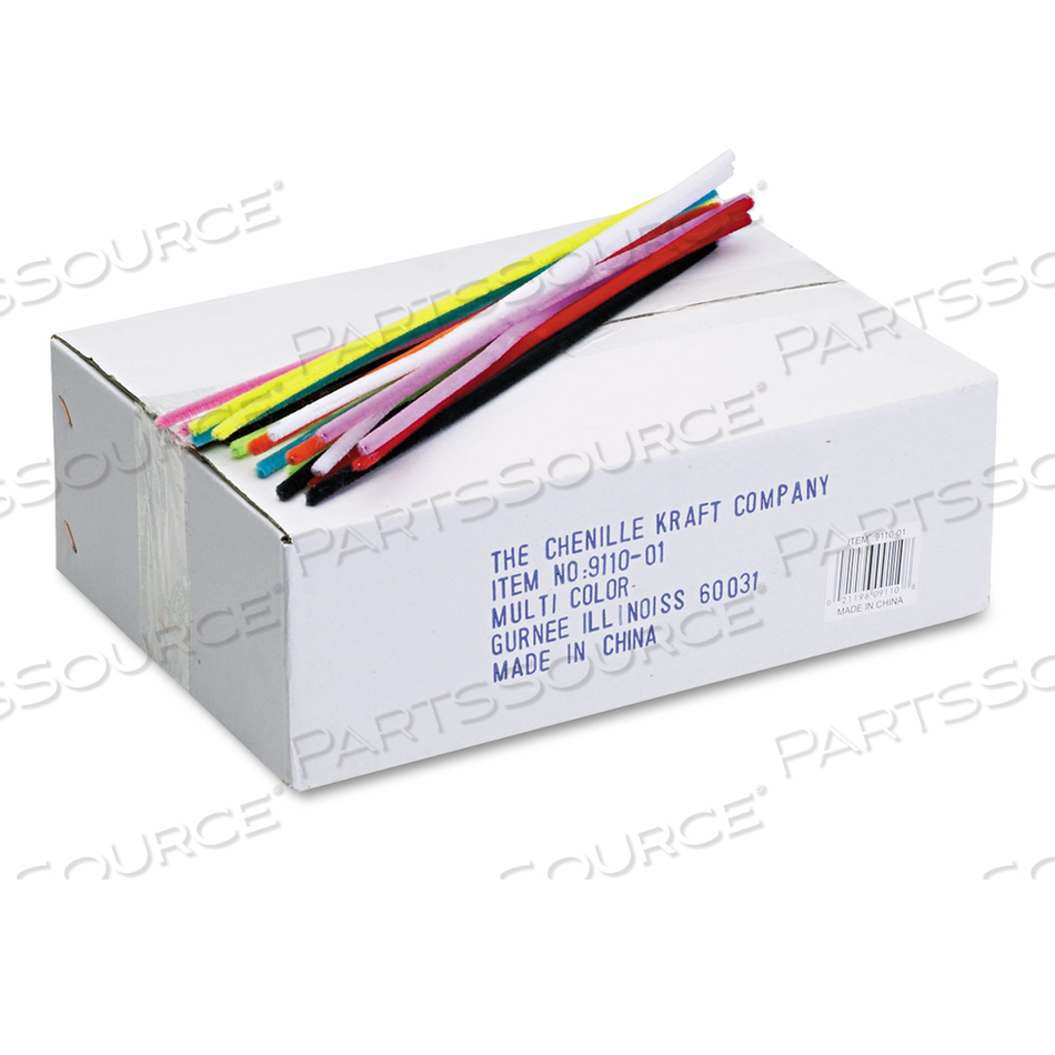 JUMBO STEMS, 12" X 6 MM, METAL WIRE, POLYESTER, ASSORTED by Creativity Street