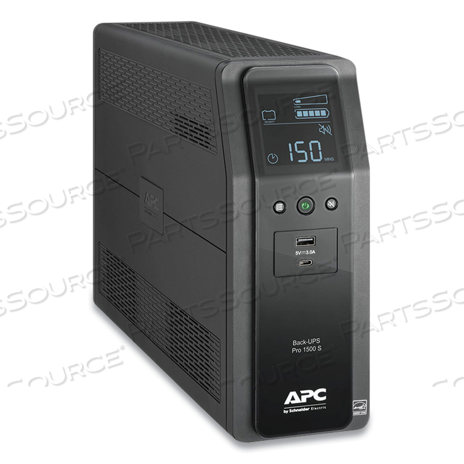 APC BACK-UPS PRO 1500S, 1500VA, 120V, SINEWAVE, AVR, LCD, 2 USB CHARGING PORTS, 10 NEMA OUTLETS by APC / American Power Conversion