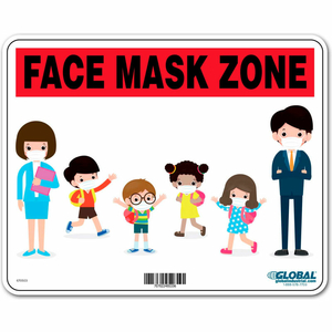 FACE MASK ZONE SIGN, 10"W X 8''H, PLASTIC by The Magnet Group FACE MASK ZONE SIGN, 10"W X 8''H, PLASTIC by The Magnet Group