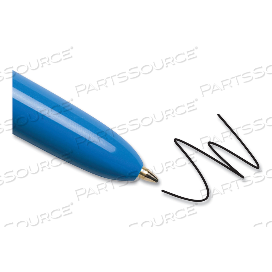 4-COLOR MULTI-COLOR BALLPOINT PEN, RETRACTABLE, MEDIUM 1 MM, BLACK/BLUE/GREEN/RED INK, BLUE BARREL 