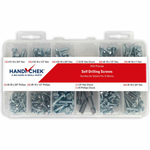 SELF DRILLING AND TAPPING SCREW ASSORTMENT 253 PIECE by Flint Hills Trading