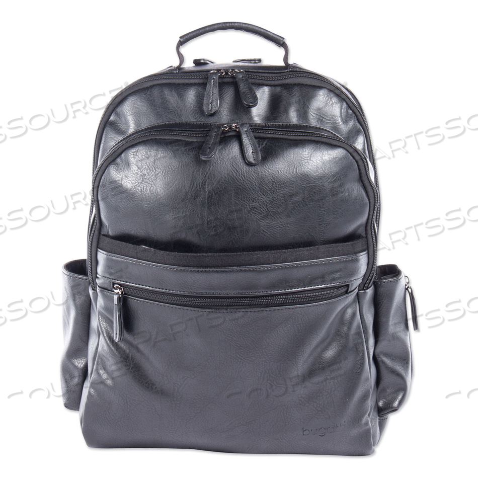 VALAIS BACKPACK, FITS DEVICES UP TO 15.6", LEATHER, 5.5 X 5.5 X 16.5, BLACK 