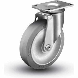 2 SERIES SWIVEL PLATE CASTER - RUBBER ON POLYOLEFIN 5" DIA. 325 LB. CAP. by Colson