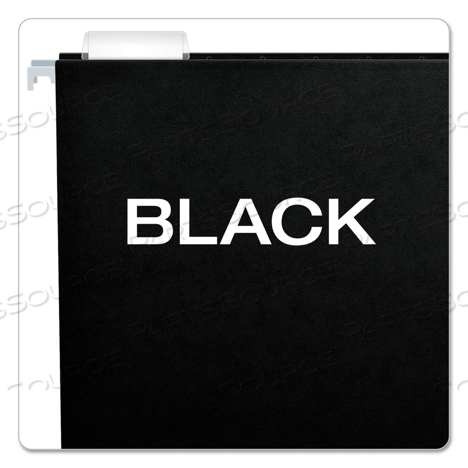COLORED HANGING FOLDERS, LETTER SIZE, 1/5-CUT TABS, BLACK by Esselte Pendaflex Corp. COLORED HANGING FOLDERS, LETTER SIZE, 1/5-CUT TABS, BLACK by Esselte Pendaflex Corp.