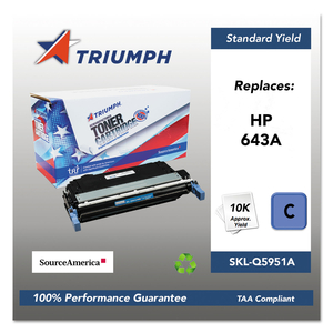 751000NSH0284 REMANUFACTURED Q5951A (643A) TONER, 10,000 PAGE-YIELD, CYAN by Triumph