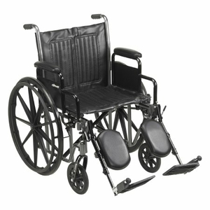 STANDARD WHEELCHAIR WITH PADDED, REMOVABLE ARM, COMPOSITE MAG WHEEL, 20 IN. SEAT, SWING-AWAY ELEVATING FOOTREST, 350 LBS by McKesson