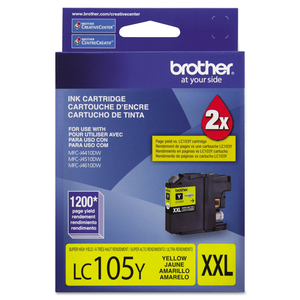 BROTHER LC105Y - SUPER HIGH YIELD - YELLOW - ORIGINAL - INK CARTRIDGE - FOR BROTHER MFC-J4410DW, MFC-J4510DW, MFC-J4610DW, MFC-J6520DW, MFC-J6720DW, MFC-J6920DW by Brother