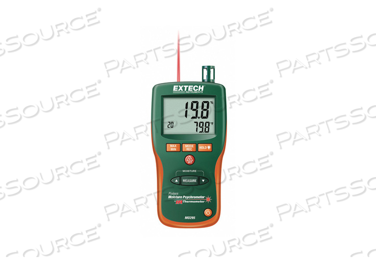 PINLESS MOISTURE PSYCHROMETER & IR, REPLACEMENT SENSOR TIPS, CASE, NIST CERT. by Extech Instruments PINLESS MOISTURE PSYCHROMETER & IR, REPLACEMENT SENSOR TIPS, CASE, NIST CERT. by Extech Instruments