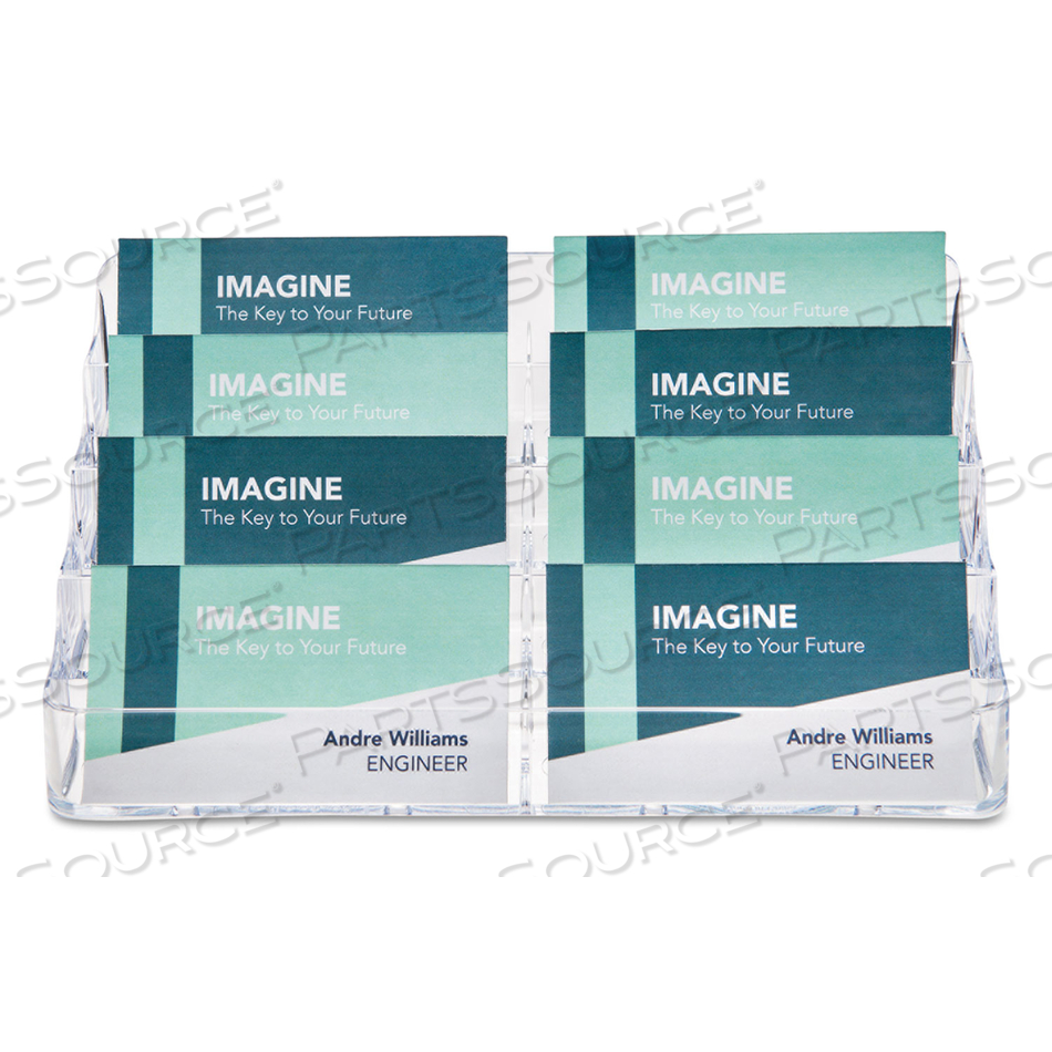 8-POCKET BUSINESS CARD HOLDER, HOLDS 400 CARDS, 7.78 X 3.5 X 3.38, PLASTIC, CLEAR by Deflecto