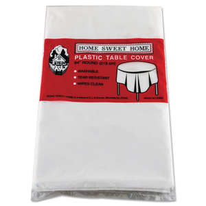 TABLE SET ROUND TABLE COVER, PLASTIC, 84" DIAMETER, WHITE, 6/PACK by Tablemate TABLE SET ROUND TABLE COVER, PLASTIC, 84" DIAMETER, WHITE, 6/PACK by Tablemate