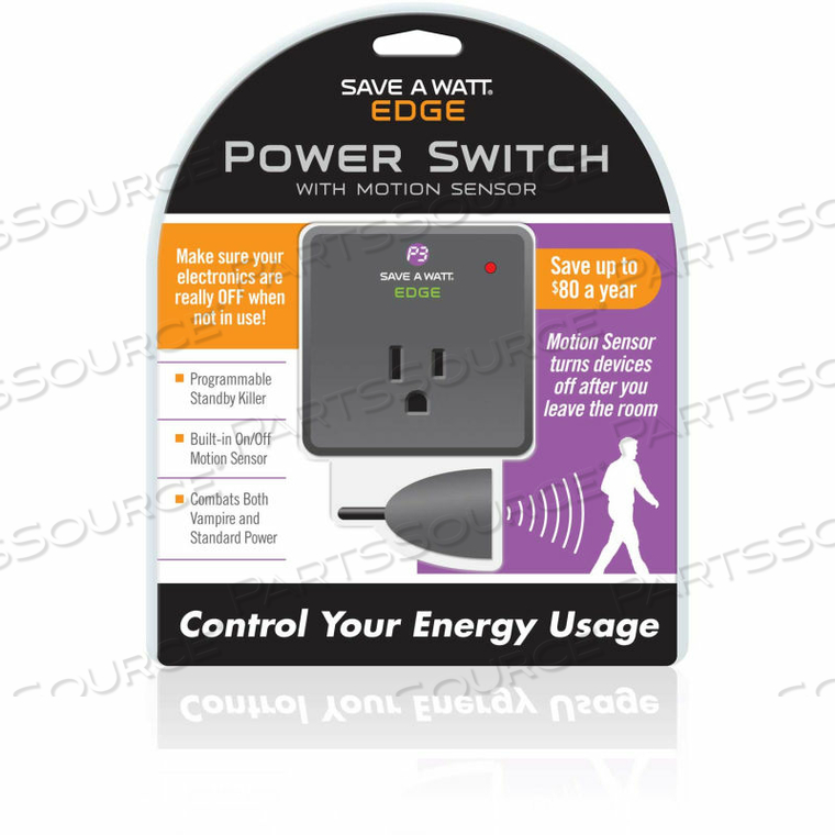 SAVE A WATT EDGE, 2-1/2"L X 2-1/2"W X 2-2/7"H, 10A, GRAY by P3 International Corporation