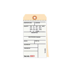 INVENTORY TAG 3 PART CARBONLESS 0 - 499 - 500 PACK by Partners Brand