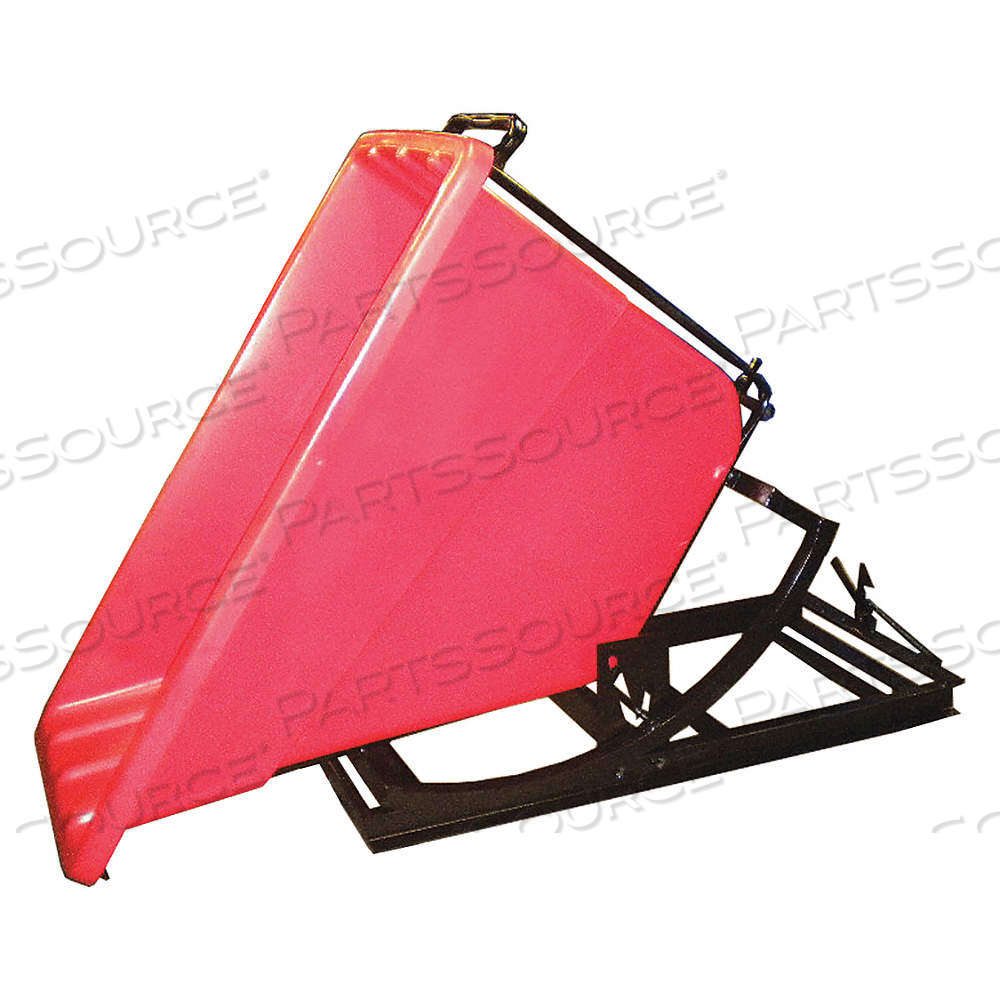 SELF DUMPING HOPPER, STD HOPPER, PLASTIC, CASTERS NOT INCLUDED, LEVER, RED by Bayhead Products