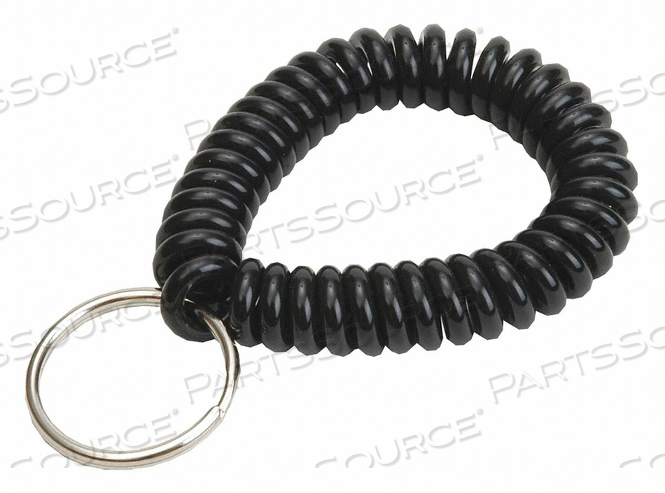 WRIST COIL KEY RING BLACK 2-1/2 W PK10 by Lucky Line Products
