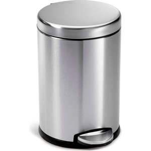 MINI ROUND STEP CAN - 1-1/5 GALLON BRUSHED SS by Simplehuman MINI ROUND STEP CAN - 1-1/5 GALLON BRUSHED SS by Simplehuman