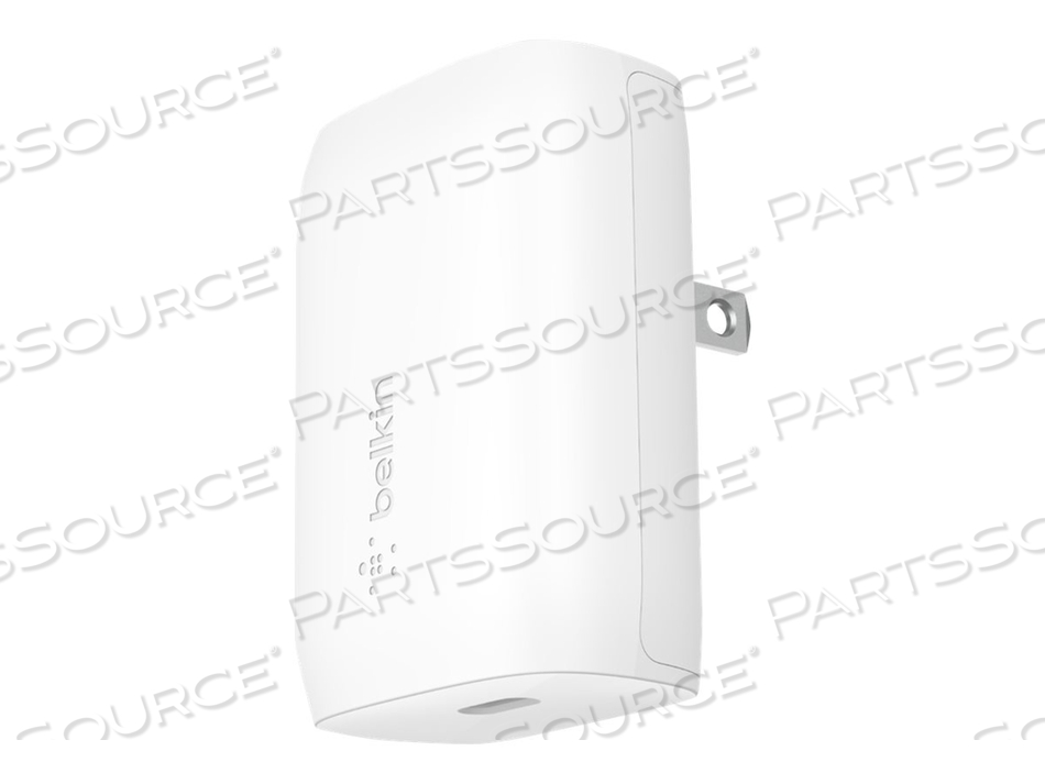 BOOST CHARGE WALL CHARGER, POWER ADAPTER, PPS TECHNOLOGY, 30 WATT, 3 A, FAST CHARGE, PD 3.0 (USB-C), WHITE, FOR APPLE IPAD, APPLE IPHONE, GO by Belkin