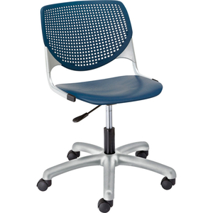 POLY TASK CHAIR WITH CASTERS AND PERFORATED BACK - NAVY by KFI