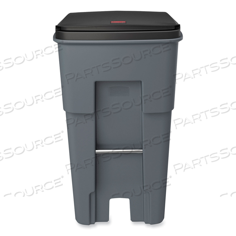 BRUTE ROLL-OUT HEAVY-DUTY CONTAINER, 65 GAL, POLYETHYLENE, GRAY by Rubbermaid Medical Division