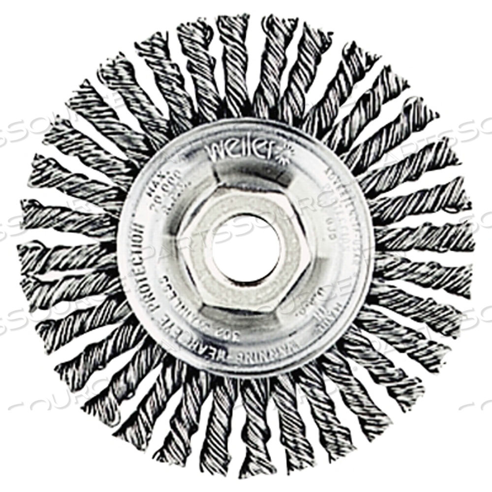 ROUGHNECK STRINGER BEAD WHEEL, 6 IN DIA X 1/2 IN W FACE, 0.023 IN STEEL WIRE, 12500 RPM by Weiler