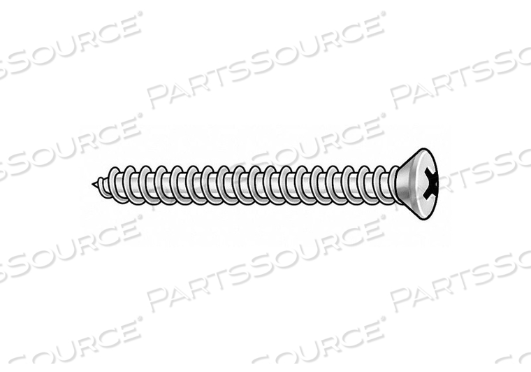 SHEET METAL SCREW, #6 SIZE, 1/2 IN LG, 18-8 STAINLESS STEEL, PLAIN, OVAL, 0.128 IN HEAD HT by Fabory SHEET METAL SCREW, #6 SIZE, 1/2 IN LG, 18-8 STAINLESS STEEL, PLAIN, OVAL, 0.128 IN HEAD HT by Fabory