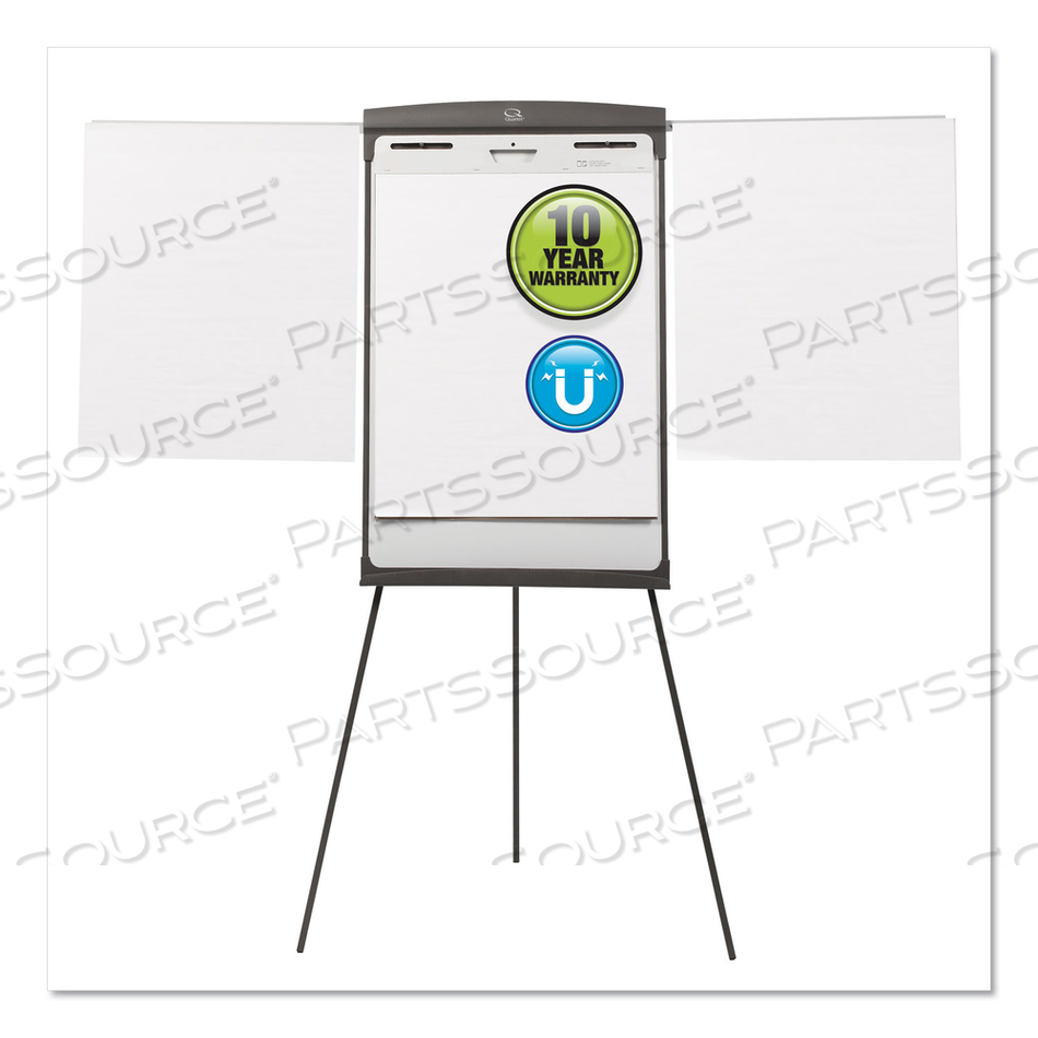MAGNETIC DRY ERASE EASEL, 27 X 35, WHITE SURFACE, GRAPHITE FRAME by Quartet MAGNETIC DRY ERASE EASEL, 27 X 35, WHITE SURFACE, GRAPHITE FRAME by Quartet
