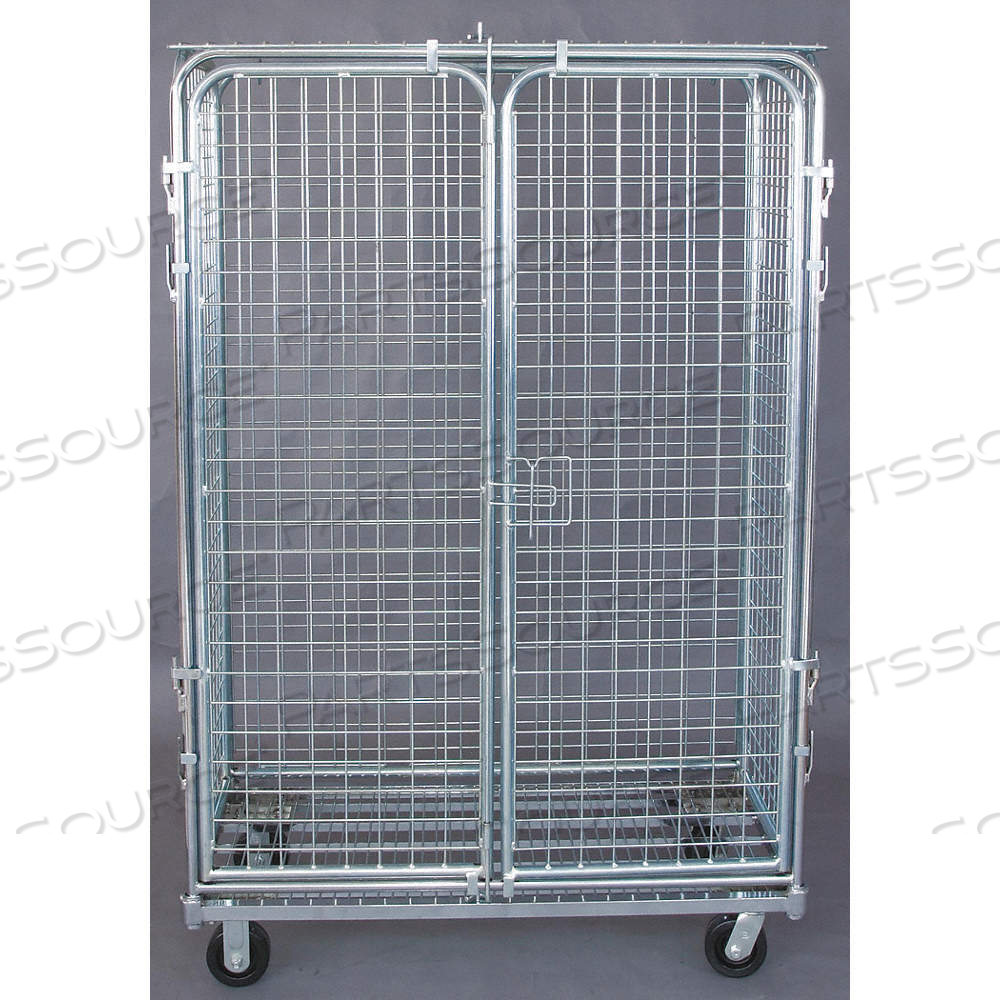 WIRE SECURITY CART WITH FIXED SHELVES, 1,800 LB LOAD CAPACITY, 48-1/2 INX24 IN by Approved Vendor WIRE SECURITY CART WITH FIXED SHELVES, 1,800 LB LOAD CAPACITY, 48-1/2 INX24 IN by Approved Vendor