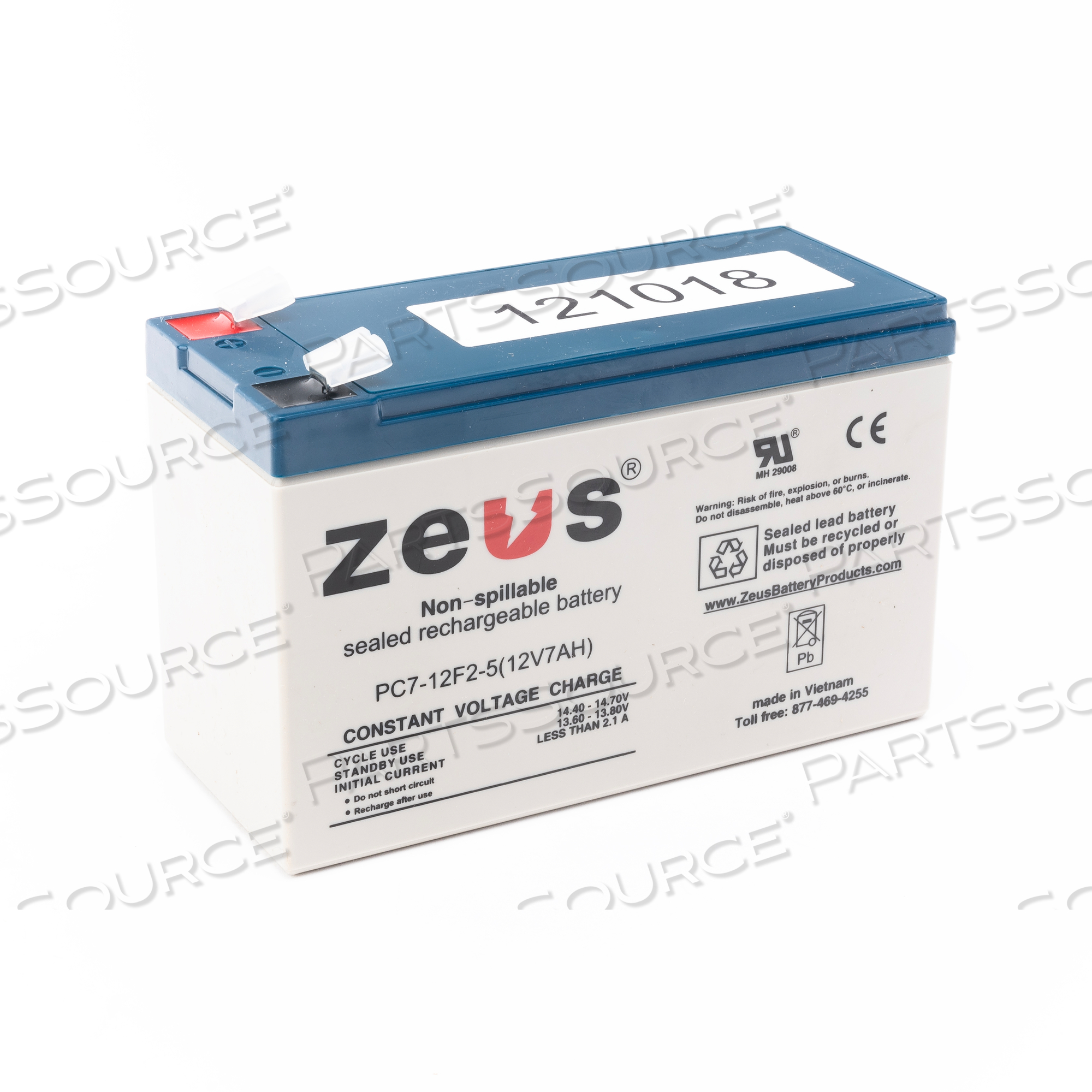121018 Helmer Inc 12 V, CAPACITY 7.0 AH BATTERY FOR BLOOD BANK