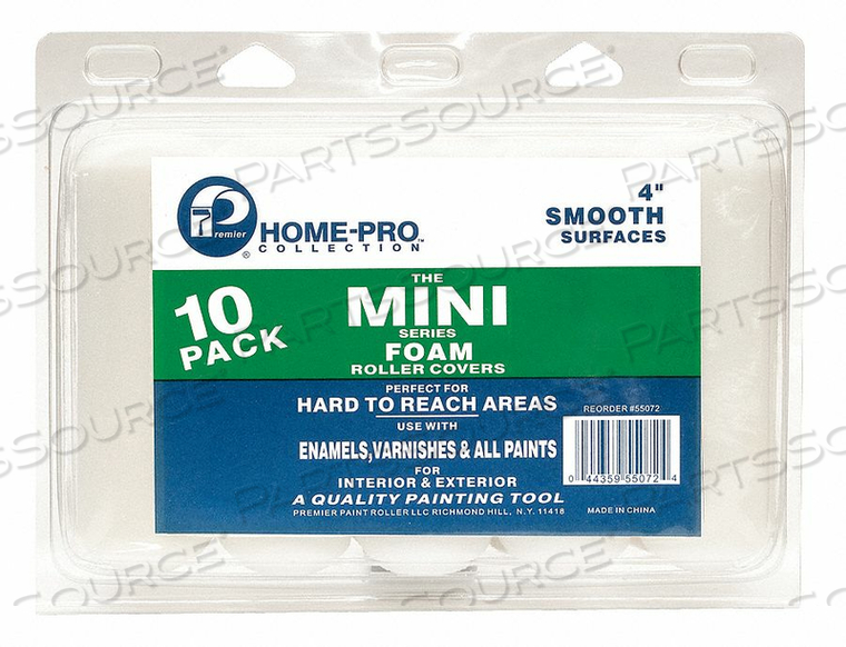 MINI PAINT ROLLER COVER FOAM 4 IN PK10 by Premier