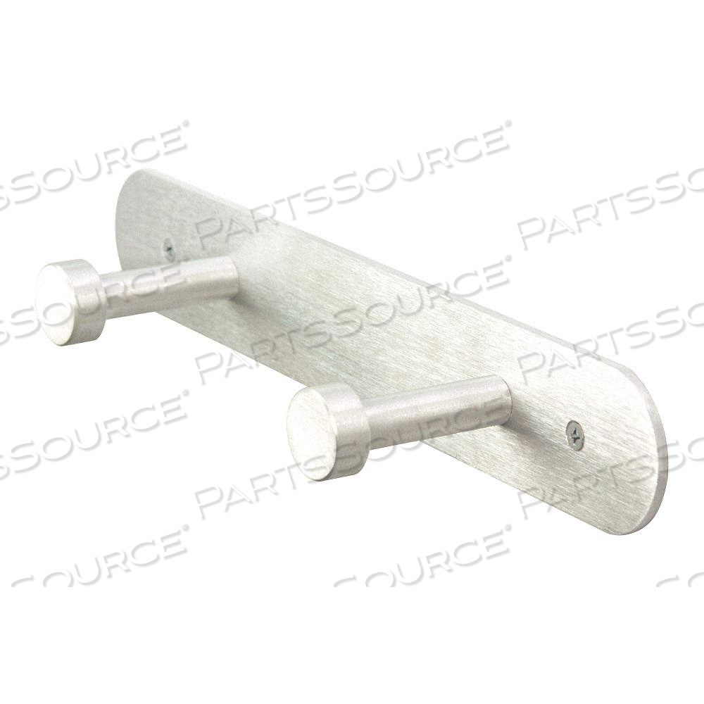GARMENT HOOK RACK, 2 HOOKS, 2 IN OVERALL HT, 12 IN OVERALL WD, 2 3/4 IN OVERALL DP by Approved Vendor