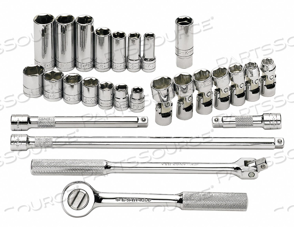 SOCKET WRENCH SET SAE 3/8 IN DR 27 PC 