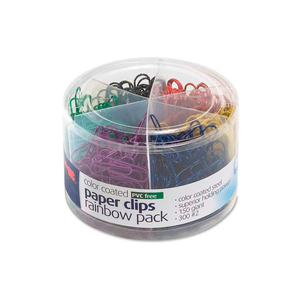 METALLIC COLOR COATED PAPER CLIPS ASSORTED SIZES ASSORTED 450/PACK by Officemate