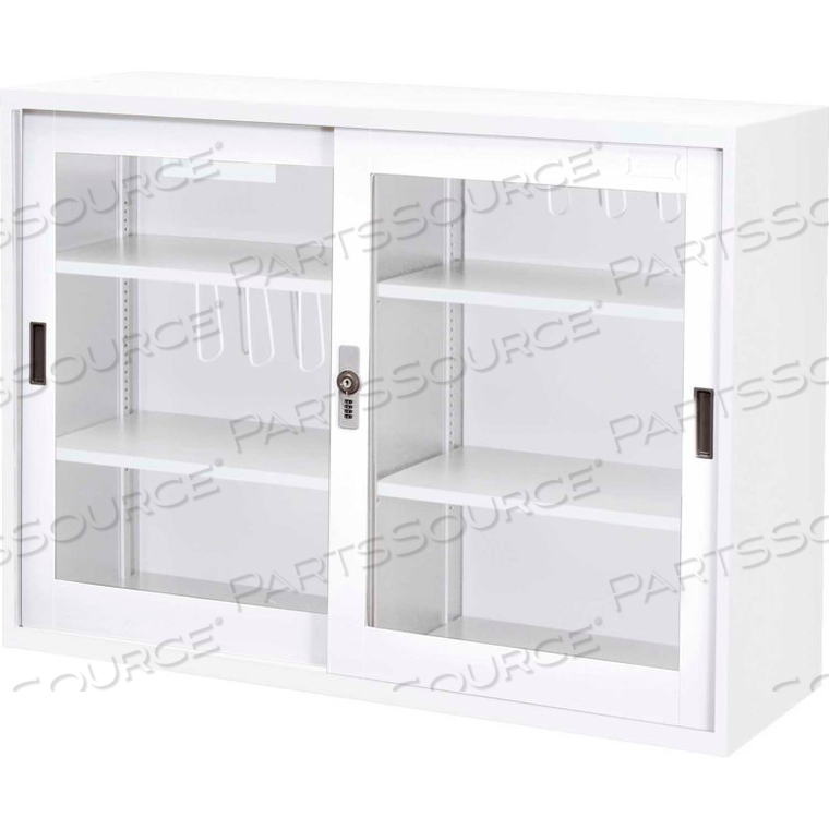 SHUTER CLEAR VIEW CABINET - GLASS DOOR W/DIGITAL LOCK 34-5/8"W X 15-3/4"D X 34-5/8"H, WHITE by LDS Industries LLC SHUTER CLEAR VIEW CABINET - GLASS DOOR W/DIGITAL LOCK 34-5/8"W X 15-3/4"D X 34-5/8"H, WHITE by LDS Industries LLC