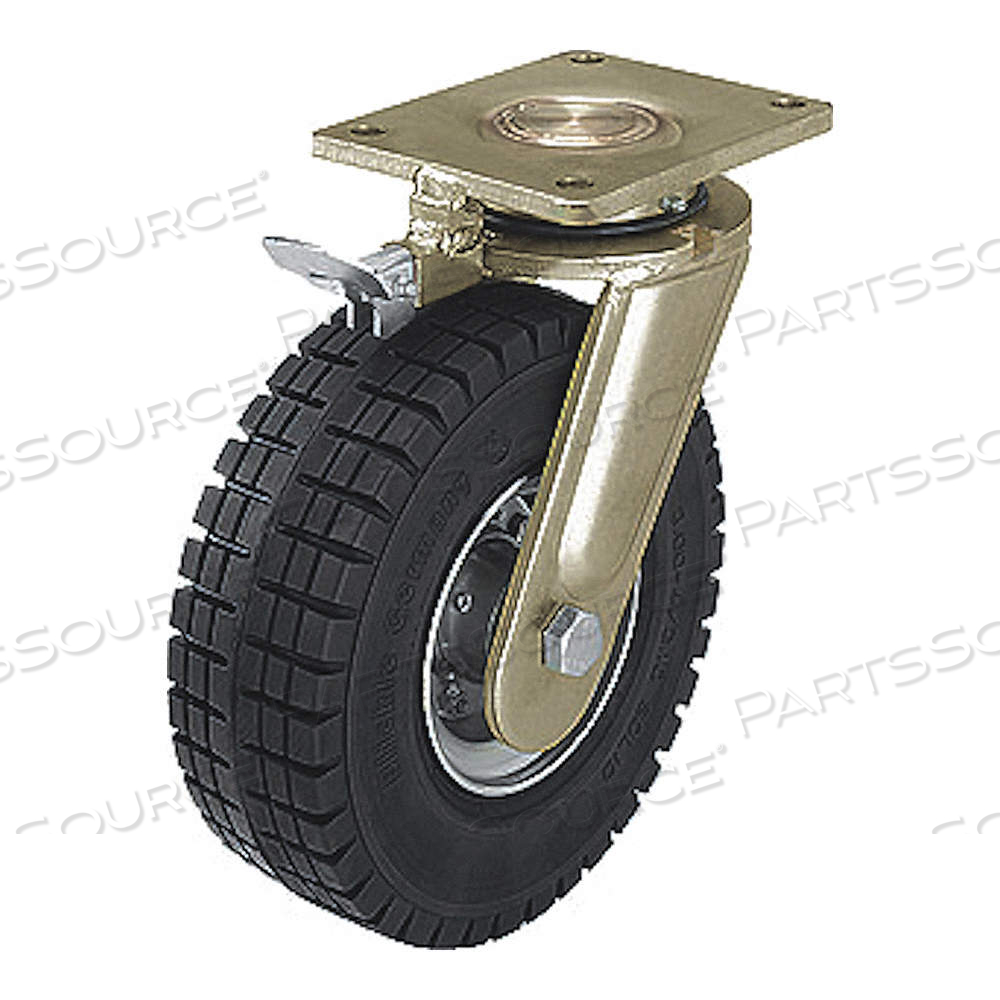 PLATE CASTER WITH FLAT-FREE WHEELS, 16 IN WHEEL DIA., 2090 LB, 18 5/8 IN MOUNTING HT by Approved Vendor