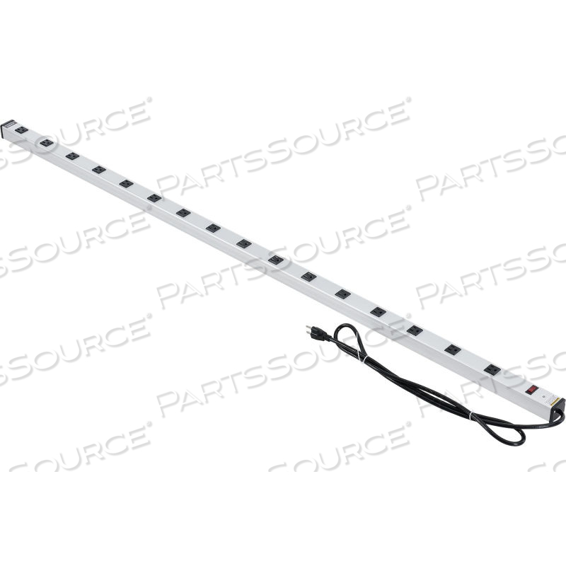 16 OUTLET ALUMINUM POWER STRIP, ETL/CETL APPROVED, 6' CORD, 72"L by Approved Vendor