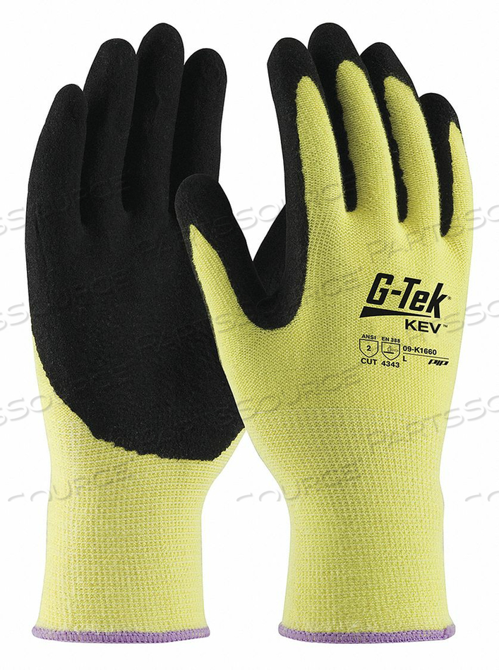KEVLAR GLOVES W/MICRO SURFACE NITRILE COATED PALM & FINGERS, MEDIUM WEIGHT, M by Protective Industrial Products KEVLAR GLOVES W/MICRO SURFACE NITRILE COATED PALM & FINGERS, MEDIUM WEIGHT, M by Protective Industrial Products