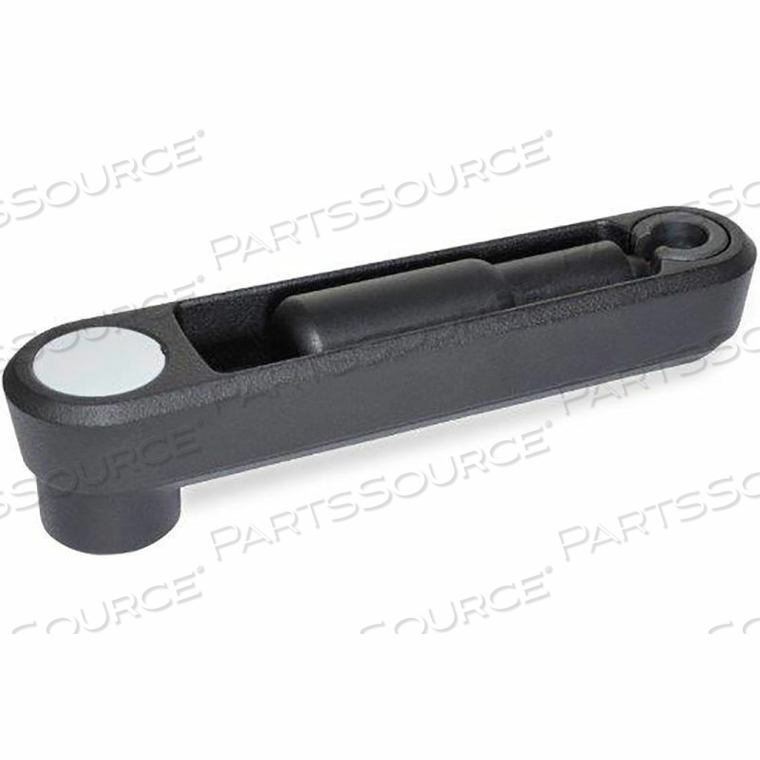 GN472.3 CRANK HANDLES, ALUM., RECESSED LOCK RETRACT HANDLE, ROUND BORE-5/8", 4.92"L, BLK 