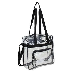 CLEAR STADIUM APPROVED TOTE, PVC, 12 X 5 X 12, BLACK/CLEAR by Eastsport