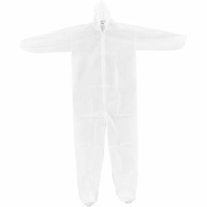 DISPOSABLE POLYPROPYLENE COVERALL, ELASTIC HOOD & BOOTS, WHT, 2XL, 25/CASE by Hubei Kangcheng Non-Woven Co.-Wuhan