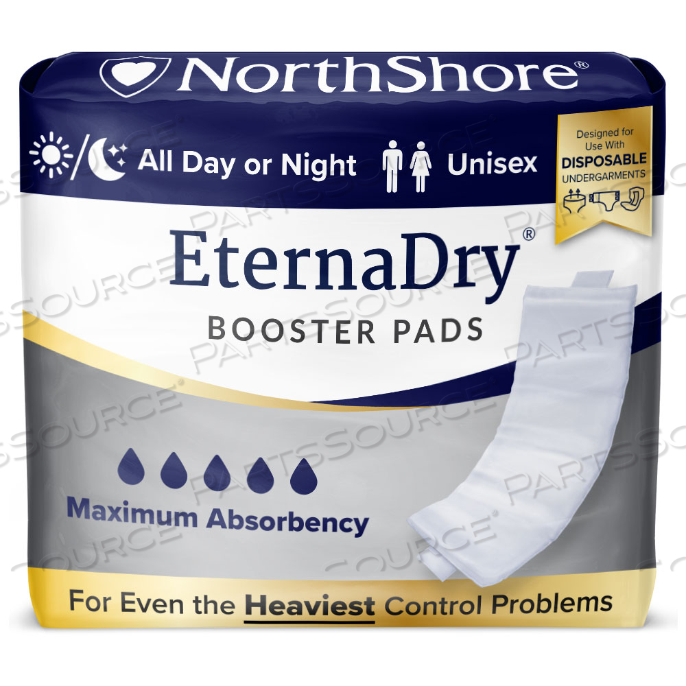 ETERNADRY BOOSTER PADS & CONTOURED DIAPER DOUBLERS, WHITE, MEDIUM by NorthShore Care Supply