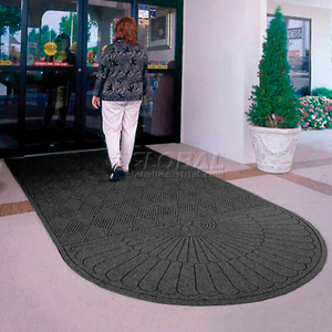 WATERHOG GRAND CLASSIC MAT ONE OVAL / ONE STRAIGHT 6'W X 15'5"L CHARCOAL by Andersen Company