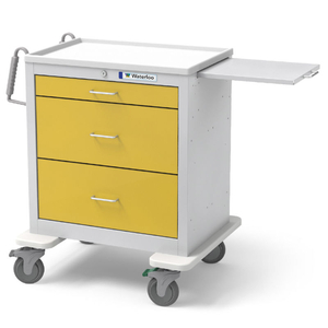 3 DRAWER UNICART, LIGHT GRAY EXTERIOR / YELLOW DRAWERS, KEY LOCK by Waterloo Healthcare